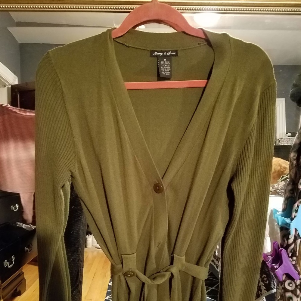 Olive Green Knit Shrug Sweater